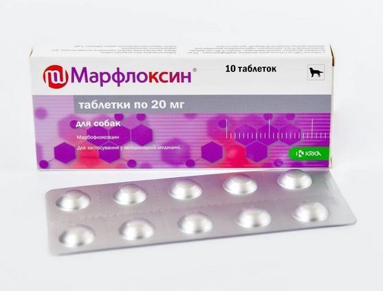 Марфлоксин (ДЛЯ ЖИВОТНЫХ) таблетки по 20 мг, 10 штук K883 фото