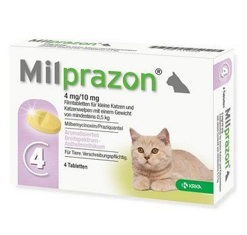 Мілпразон (Milprazon) 4/10 мг таблетки від глистів для котів та кошенят до 2 кг (блістер) №4 K863 фото