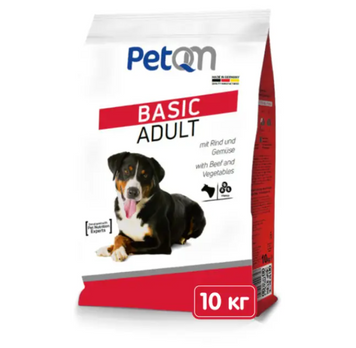 Сухий корм PetQM Basic Adult з яловичиною й овочами для дорослих собак, 10 кг A997 фото