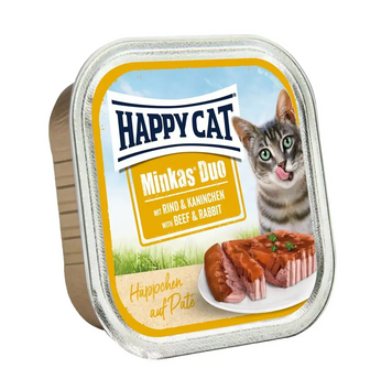 Happy Cat Minkas Duo вологий корм для котів з яловичиною та кроликом, 100 г A1491 фото