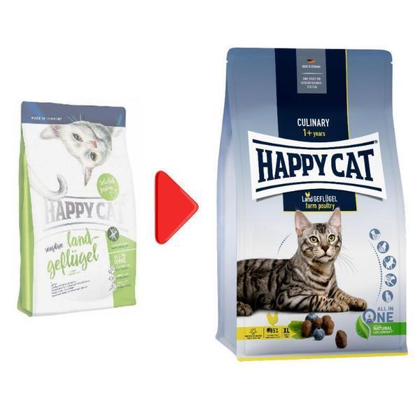 Happy Cat Culinary Land Gefl&uuml;gel - Сухой корм для взрослых кошек больших пород со вкусом птицы,10 кг K668 фото