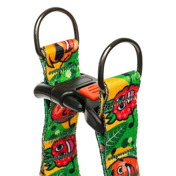 Шлея HiDog "Crazy green fruits", обхват грудной клетки 40-56 см, ширина 16 мм K1767 фото