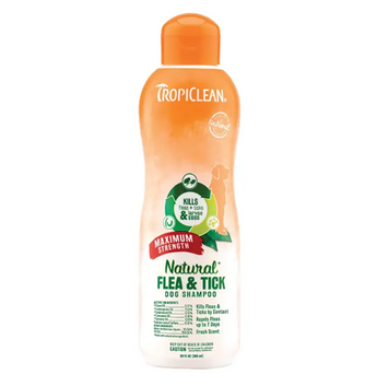 Шампунь TropiClean Flea & Tick "Максимальная сила" от блох и клещей, для собак 592 мл A975-1 фото