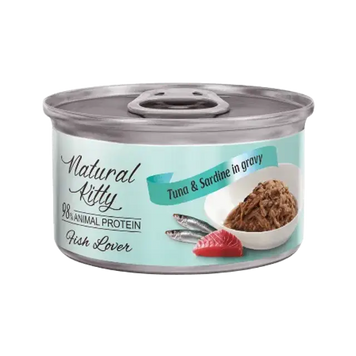 Natural Kitty Meat Lover вологий корм для кішок з тунцем та сардиною у соусі, 70 г A1477-5 фото