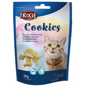 Ласощі для котів Trixie PREMIO Cookies з лососем та котячою м'ятою, 50 г A1963 фото