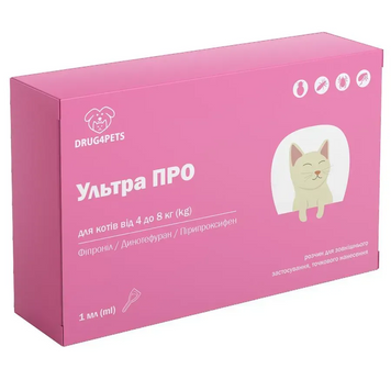 Ультра ПРО капли для кошек 4-8 кг, 1 мл (1 пипетка) A1387 фото