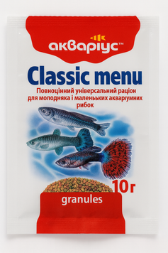 Корм для аквариумных рыб Аквариус Классик-меню, гранулы, 10 г K1689 фото