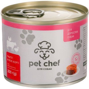 М'ясний паштет для дорослих котів Pet Chef (м'ясне асорті), 200 г A324 фото