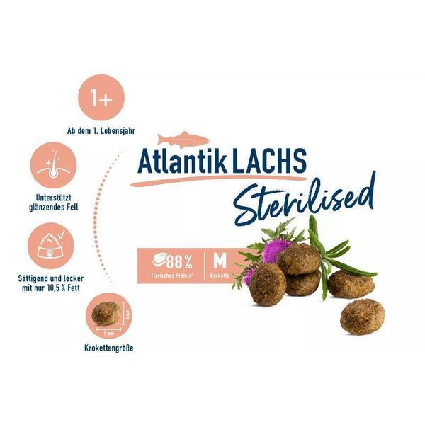 Happy Cat Sterilised Atlantik Lachs - Сухой корм для взрослых стерилизованных кошек со вкусом лосося, 10 кг K105 фото