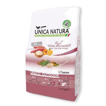 Сухой корм Gheda Unica Natura Outdoor Duck, Rice and Oranges для кошек, 1.5 кг A1972 фото