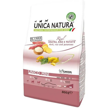 Unica Natura Unico Mini &mdash; сухий корм для собак з качкою, рисом і картоплею, 800 г A1496 фото