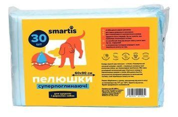 Пеленки суперпоглощающие Smartis для животных 60x90 см, 30 шт A189 фото
