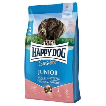 Happy Dog Sensible Junior Lachs - Сухий корм для собак юніорів середніх та великих порід віком від 7 до 18 місяців, 10 кг A750 фото