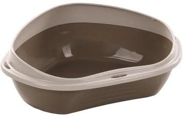 Туалет угловой с бортиком для кошек Georplast Shuttle Corner 58x48x20.5 см, коричневый A20 фото