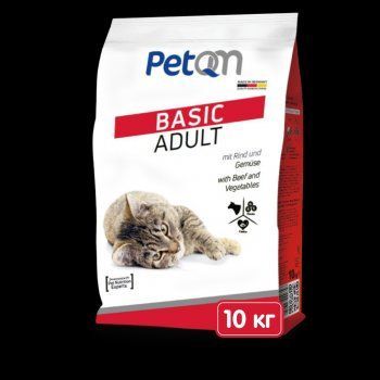 Сухий корм для котів PetQM Cats Basic with Beef & Vegetables - з яловичиною та овочами, 10 кг A103 фото