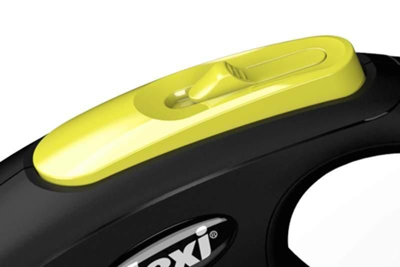Flexi (Флекси) New Neon S - Поводок-рулетка светоотражающая для собак, лента (5 м, 15 кг) желтый A629-1 фото