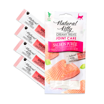 Рідкі ласощі для котів Natural Kitty Fuctional Creamy Treat Salmon Puree Joint Care пюре з лосося (догляд за суглобами) A1925 фото