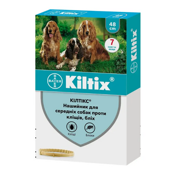 Нашийник Elanco (Bayer) Kiltix від бліх і кліщів для собак середньої породи, 48 см A1038-1 фото