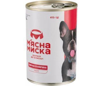 Мясной паштет для взрослых собак Мясная миска (говядина), 415 г A65-1 фото