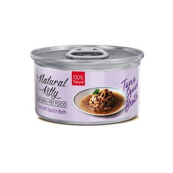 Natural Kitty Broth Series вологий корм для кішок з тунцем та кальмарами в бульйоні, 80 г A1482-5 фото