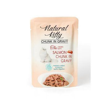 Natural Kitty Chunk in Gravy вологий корм для кішок з куркою та лососем у соусі, 85 г A1483-1 фото