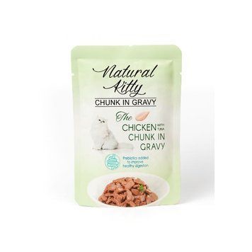 Natural Kitty Chunk in Gravy вологий корм для кішок з куркою, тунцем та курячою печінкою у соусі, 85 г A1483-2 фото