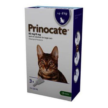 Prinocat (Прінокат) краплі на холку від бліх, кліщів та гельмінтів для котів від 4 до 8 кг, упаковка K378 фото
