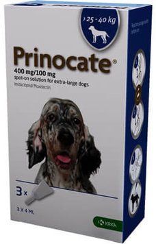 Prinocat (Принокат) капли на холку от блох, клещей и гельминтов для собак от 25 до 40 кг, упаковка A381 фото